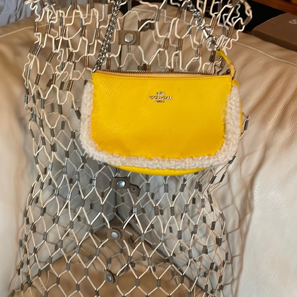 Coach yellow rare addition wristlet